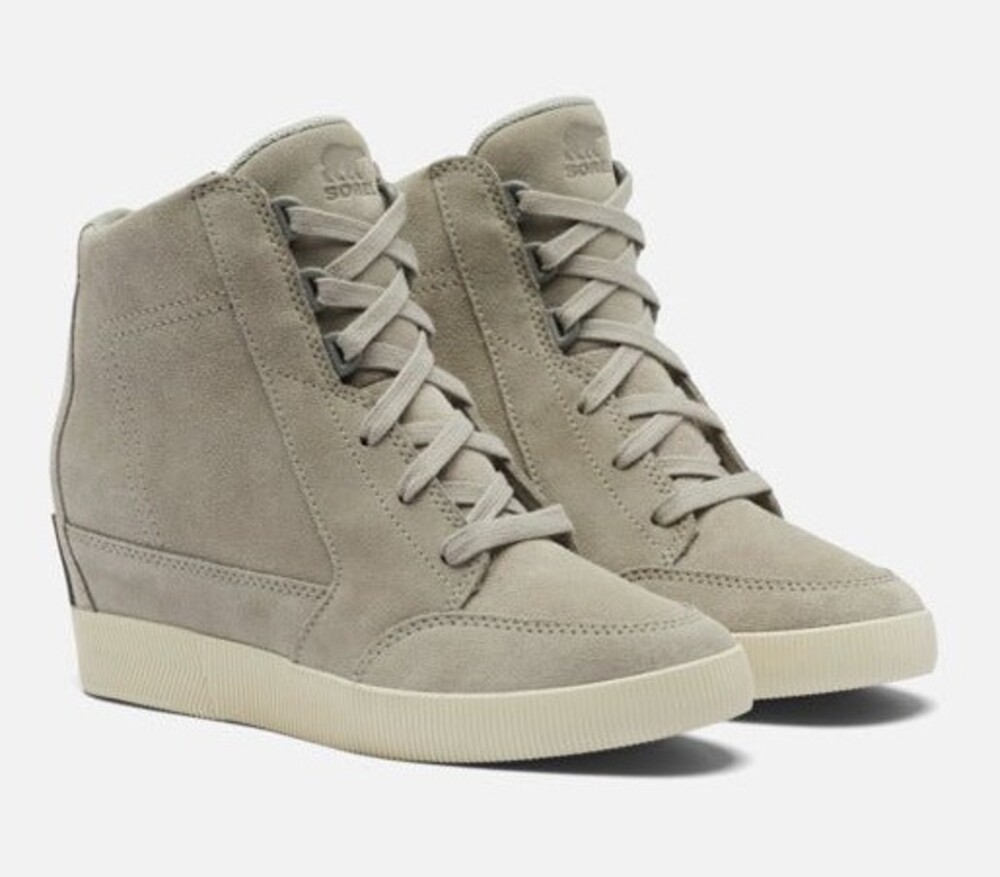 Sorel Out N About Wedge Womens 11 Waterproof Boots Gray Suede Dove Quarry